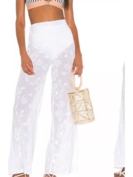 Anatomie Other - New Anatomie White Sheer Lace Wide-Leg beach  Pants